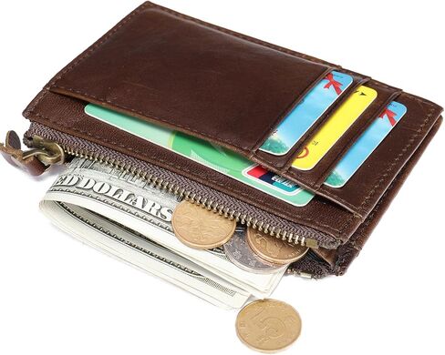 Full-grain leather wallet, men's credit card holder wallet with RFID shielding in Saudi Arabia