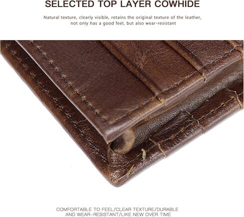 Full-grain leather wallet, men's credit card holder wallet with RFID shielding in Saudi Arabia