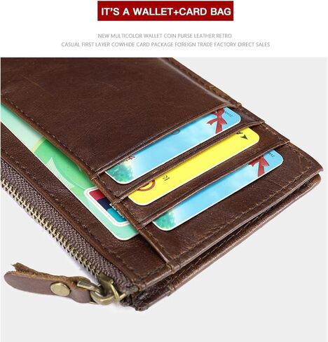 Full-grain leather wallet, men's credit card holder wallet with RFID shielding in Saudi Arabia