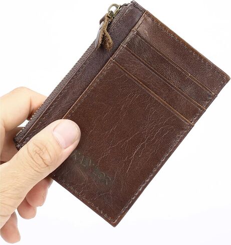 Full-grain leather wallet, men's credit card holder wallet with RFID shielding in Saudi Arabia