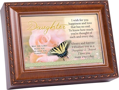 Cottage Garden Daughter I Wish Woodgrain Music Box/Jewelry Box Plays How Great Thou Art in Saudi Arabia