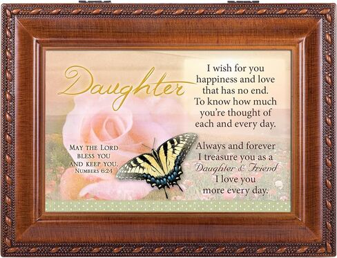 Cottage Garden Daughter I Wish Woodgrain Music Box/Jewelry Box Plays How Great Thou Art in Saudi Arabia