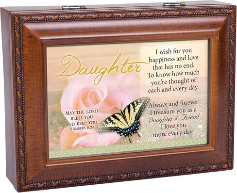 Cottage Garden Daughter I Wish Woodgrain Music Box/Jewelry Box Plays How Great Thou Art in Saudi Arabia