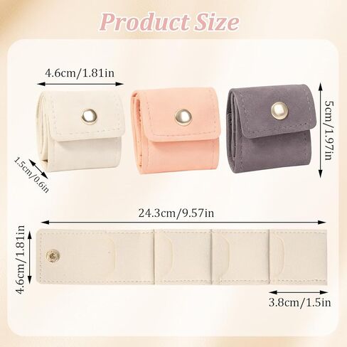 6 Pcs Mini Travel Jewelry Bag with Buckle, Foldable Mini Jewelry Travel Organizer Case for Earrings Rings Necklaces in Kuwait