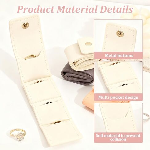 6 Pcs Mini Travel Jewelry Bag with Buckle, Foldable Mini Jewelry Travel Organizer Case for Earrings Rings Necklaces in Kuwait