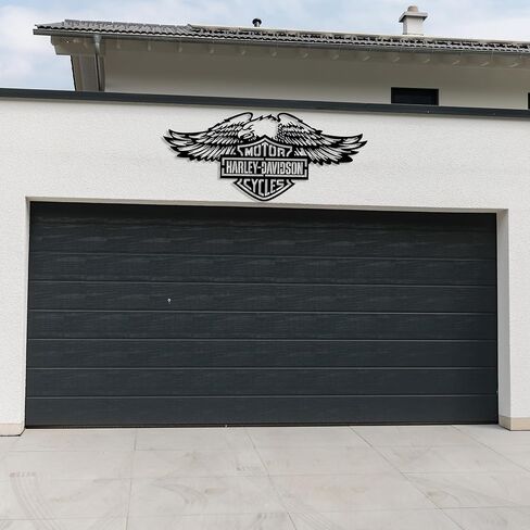 PLTZCRAFT Harley Eagle Logo لوحة فنية جدارية معدنية، ديكور مرآب للدراجات النارية للرجال، علامة مرآب للزوج، الصديق، الأب، هدية لمحبي راكبي الدراجات النارية، منحوتات كهف الرجل in Kuwait