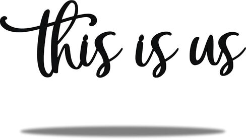 This Is Us Family Metal Wall Art Black 9.5" X 17" Couples Bedroom Decor Hanging Home Decoration Bathroom Living Room Wall Words Sign Large Letters House Wall Plaque Indoor Kitchen Wedding Wall Decorative Rustic Art Gifts (Black-2) in Saudi Arabia