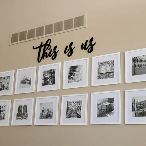 This Is Us Family Metal Wall Art Black 9.5" X 17" Couples Bedroom Decor Hanging Home Decoration Bathroom Living Room Wall Words Sign Large Letters House Wall Plaque Indoor Kitchen Wedding Wall Decorative Rustic Art Gifts (Black-2) in Saudi Arabia