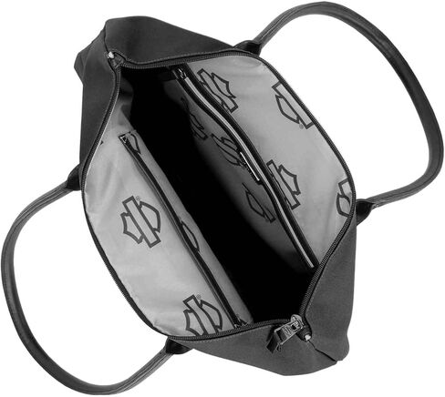 Harley-Davidson Women's Open Bar & Shield Rhinestone Flat Tote Bag, Black in Saudi Arabia