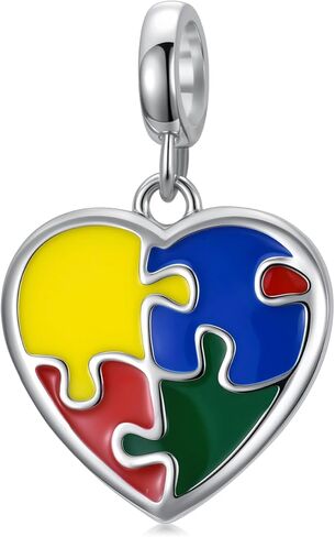 LONAGO Autism Awareness Charm Personalized Photo Picture Bead S925 Sterling Silver Customized Image Fit Snake Bracelet Jewelry for Autistic in Saudi Arabia