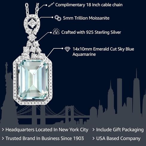 مجموعة أقراط متدلية من Gem Stone King مقلدة من الزبرجد على طراز آرت ديكو وقطع الزمرد مقاس 14 × 10 مم من الفضة الإسترليني عيار 925 | مع سلسلة فضية 18 بوصة | مجموعة مجوهرات للنساء in Saudi Arabia