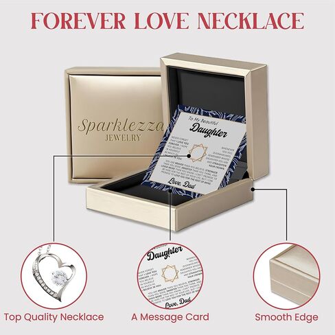 Christmas Gifts for Daughter - To My Daughter Necklace from Dad, Jewelry Gifts From Daddy on Graduation, Wedding Day, Present Ideas For Beautiful Daughters from Father, Birthday Gift for Daughters in Saudi Arabia