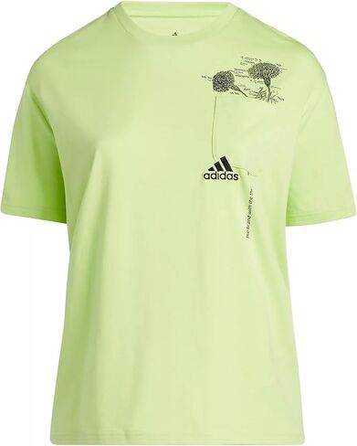 Adidas Women's Floral Plus Size Short Sleeve Graphic Tee, Pulse Lime in Saudi Arabia