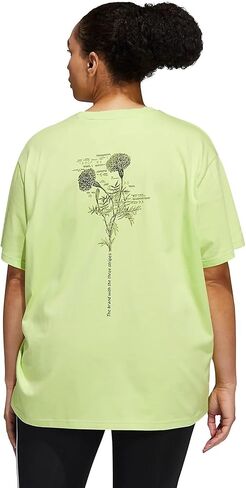 Adidas Women's Floral Plus Size Short Sleeve Graphic Tee, Pulse Lime in Saudi Arabia