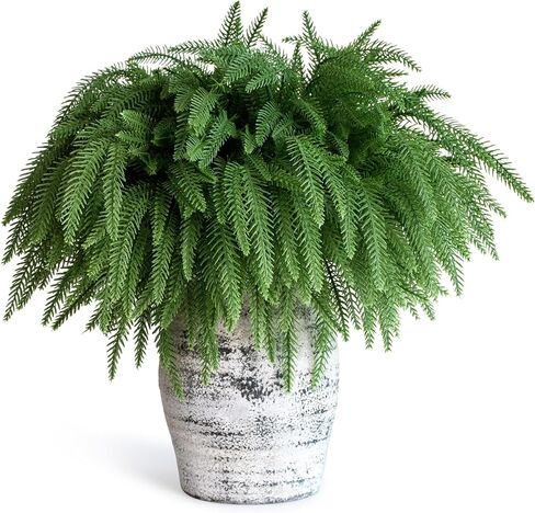 SENCID 12 Pcs Christmas Norfolk Pine Branches - 18" Artificial Norfolk Branch Faux Stem Greenery Pine Picks for Vase DIY Crafts Christmas Garland Wreath Making Home Decor in Saudi Arabia