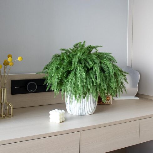 SENCID 12 Pcs Christmas Norfolk Pine Branches - 18" Artificial Norfolk Branch Faux Stem Greenery Pine Picks for Vase DIY Crafts Christmas Garland Wreath Making Home Decor in Saudi Arabia
