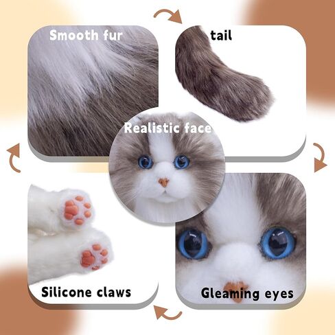 Chongker Weighted Stuffed Animals, 3lb 22" Realistic Plush Cat, Cuddling Soft Pillows for Children, Adults and The Elderly, Alleviate Stress Ragdoll Cat in Saudi Arabia