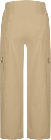 High Waisted Cargo Pants for Women 2026 Trendy Elastic Waisted Lightweight Wide Leg Baggy Pants with Pockets in Saudi Arabia
