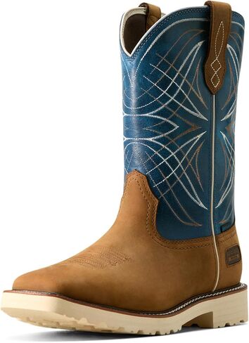 Ariat Men's Activator Waterproof Work Boot, Dusted Brown/Basin Blue, 10 Wide in Saudi Arabia
