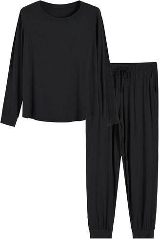 Latuza Women's Petite Jogger Pajamas Set Long Sleeve Sleepwear Petite Size in Saudi Arabia