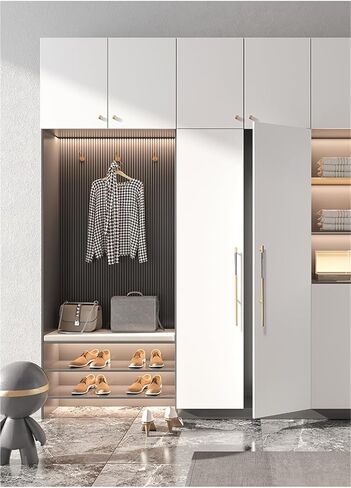 Kitchen Cabinet Doors Drawer Handles Wardrobe Decoration Furniture Hardware(Gold Grey,125 * 32 * 96mm) in Saudi Arabia