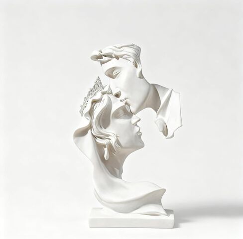 Romantic Couple Kiss Statue –Abstract Art Handmade Statues for Girlfriend/Wife, Valentine’s Day & Wedding, Easy Display Home Decor for Living Room in Saudi Arabia
