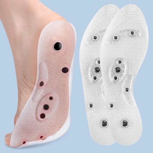 Magnetic Massage Silicone Insoles for Foot Pain Relief, Acupressure Shoe Inserts for Arch Support, Reflexology Therapy Insoles for Circulation in Saudi Arabia