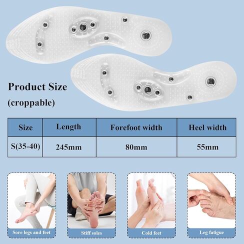 Magnetic Massage Silicone Insoles for Foot Pain Relief, Acupressure Shoe Inserts for Arch Support, Reflexology Therapy Insoles for Circulation in Saudi Arabia