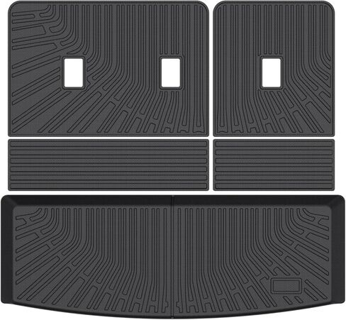 Cartist Cargo Liner يناسب Ford Explorer 2020-2024 (6&7 الركاب) ملحقات جميع الأحوال الجوية بطانة صندوق السيارة للمستكشف خلف الصف الثاني (حصيرة صندوق السيارة مع حصيرة مسند الظهر) in Saudi Arabia