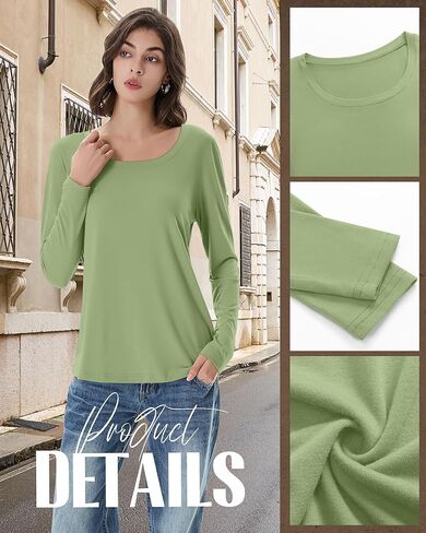Neer 3 Pack Scoop Neck Long Sleeve Tops for Women, Loose Fit T-shirts Casual Fall Layer Trendy Basic Tees for Ladies in Saudi Arabia