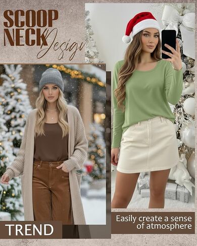 Neer 3 Pack Scoop Neck Long Sleeve Tops for Women, Loose Fit T-shirts Casual Fall Layer Trendy Basic Tees for Ladies in Saudi Arabia