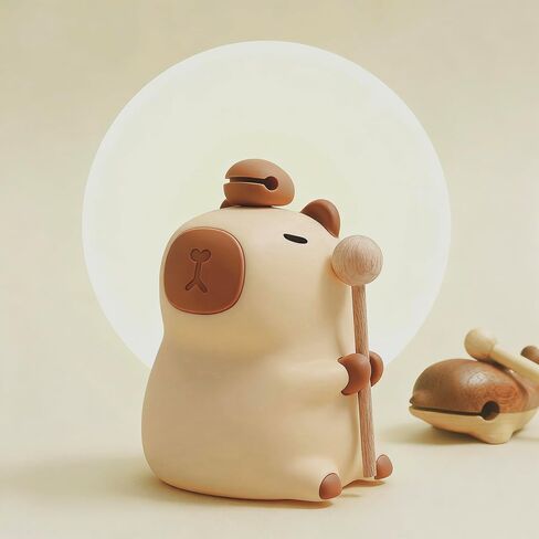 Capybara Nursery Night Light ، وضع RGB 7 ألوان وضوء دافئ قابلاً للضعف 3 ، تحكم في الصنبور ، مؤقت 30 دقيقة ، سيليكون آمن وناعم 100 ٪ ، أجواء رائعة ، مهدئة ، هدية للأطفال ، زهرة in Kuwait