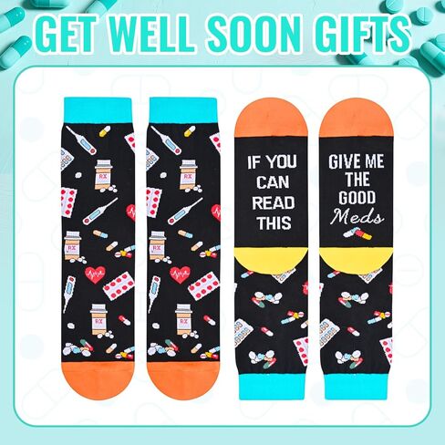 HAPPYPOP Get Well Soon Gifts - Get Well Socks after Surgery Recovery Feel Better Card Gift for Men Women in Saudi Arabia