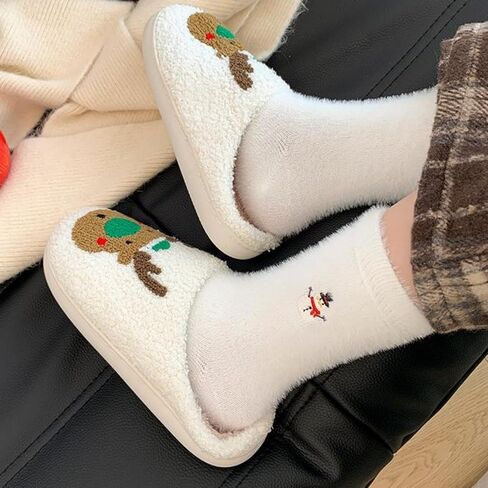 5 Pairs Christmas Socks Set, Winter Thickened Warm Socks with Santa Reindeer Snowman Patterns for Winter Home Lounging and Festive Occasions in Saudi Arabia