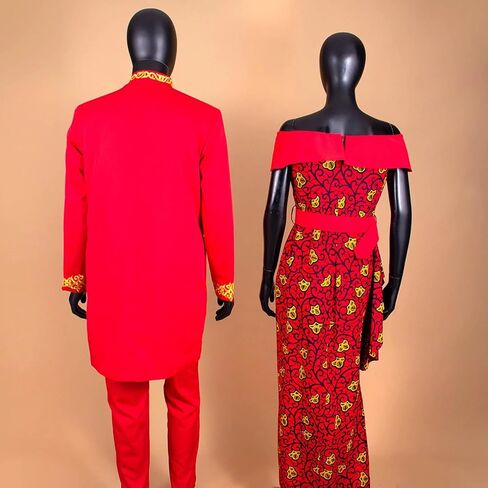 SkyWish ملابس الأزواج الأفارقة بازان ريتشي Dashiki فساتين أفريقية طويلة للنساء مباراة الرجال ملابس بلوزات وسراويل مجموعات in Kuwait