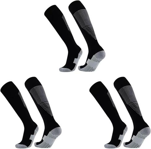 DAISHA 1/3 Pair Anti Slip Knee High Thickness Athletic Socks,Non-slip Compression Socks for Soccer,Football,Basketball. in Saudi Arabia