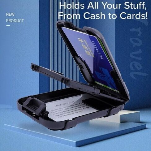 1 Pack Wallet Ultra-Thin RFID-Blocking, Reach Cards & Cash Aluminum Outer Shell, ID Theft Protection for Men Gift in Saudi Arabia