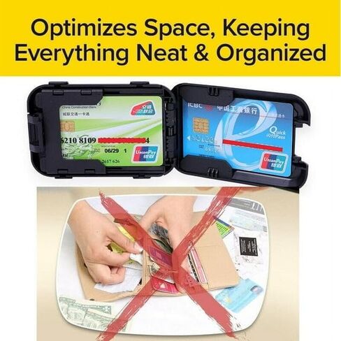 1 Pack Wallet Ultra-Thin RFID-Blocking, Reach Cards & Cash Aluminum Outer Shell, ID Theft Protection for Men Gift in Saudi Arabia