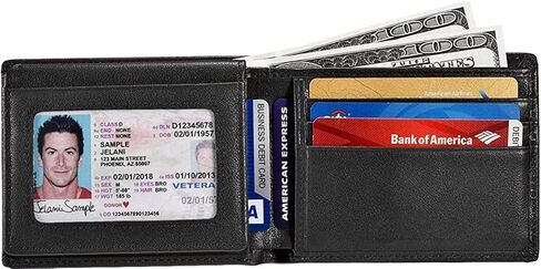 MUITON Men's RFID Protection Bifold Leather Pocket Wallet with Id Window-in Gift Box in Saudi Arabia