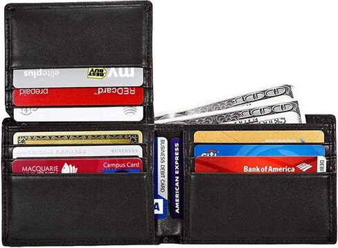 MUITON Men's RFID Protection Bifold Leather Pocket Wallet with Id Window-in Gift Box in Saudi Arabia