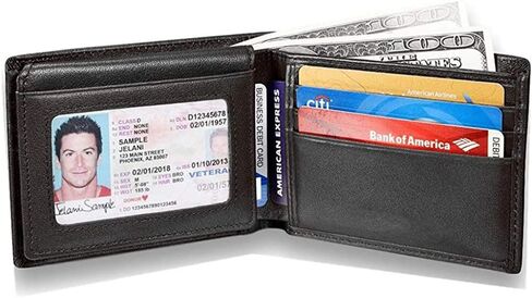 MUITON Men's RFID Protection Bifold Leather Pocket Wallet with Id Window-in Gift Box in Saudi Arabia