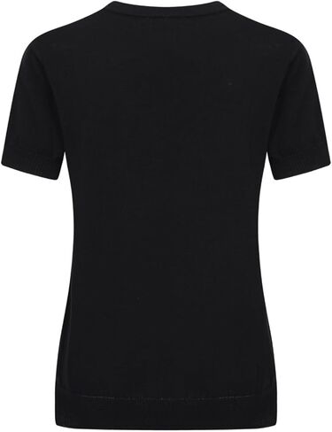 OXKnit Women's 1960s Retro Black Short Sleeve T-Shirts, Lightning Sleeve Crewneck Casual Knitted Tops in Saudi Arabia