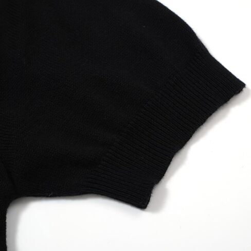 OXKnit Women's 1960s Retro Black Short Sleeve T-Shirts, Lightning Sleeve Crewneck Casual Knitted Tops in Saudi Arabia