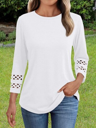 Womens Fall Tops Long Sleeve Shirts for Women Casual Loose Tees Classic Tshirts Clothes in Saudi Arabia