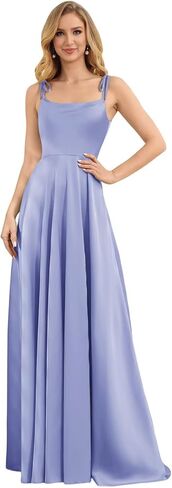camftbo Spaghetti Straps Satin Bridesmaid Dresses for Women 2026 Long Formal Wedding Guest Gowns with Slit in Saudi Arabia