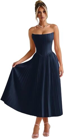 Gujach Satin Pleated Bridesmaid Dresses 2026 Strapless Tea Length A Line Corset Prom Gown in Saudi Arabia