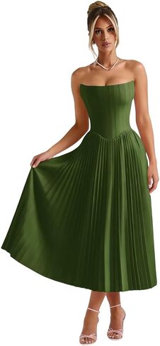 Gujach Satin Pleated Bridesmaid Dresses 2026 Strapless Tea Length A Line Corset Prom Gown in Saudi Arabia