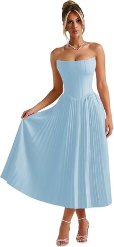 Gujach Satin Pleated Bridesmaid Dresses 2026 Strapless Tea Length A Line Corset Prom Gown in Saudi Arabia