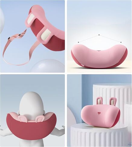 BEBAS Car Neck Pillow Travel - Adjustable Memory Foam Neck Support Pillow for Sleeping, Breathable & Machine Washable Cover, Soft Support for Adults & Kids - Gift (Pink - Rabbit) in Saudi Arabia