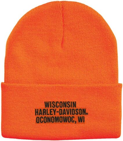 Harley-Davidson Men's Embroidered Willie G Skull Cuffed Beanie Hat - Orange in Saudi Arabia